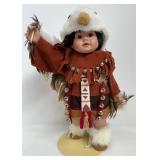 Native American Danbury Mint Doll Pair Little Deer Dancer 1994 & Little Eagle Dancer 1993