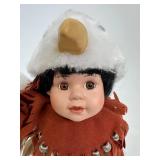Native American Danbury Mint Doll Pair Little Deer Dancer 1994 & Little Eagle Dancer 1993