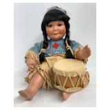 Porcelain Dolls - Danbury Mint Parillo Art Effects Little Breeze & Song of the Sioux (Lot of 2)