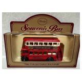 Die-Cast Collectible Vehicle Mixed Lot of 3 - Stevelyn Souvenir Bus, Atlas Tire Truck & Hamleys Box