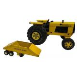 Vintage Tonka Tractor Model 51001 With Bottom Dump Trailer Attachment