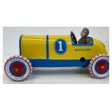 Vintage Schylling Tin Wind-Up Race Cars Speedway Racer & Race Car (Lot of 2)