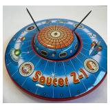 UFO Tin Toys Schylling Saucer Z-1 & UFO 28 (Lot of 3)