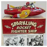 Flash Gordon Tin Toy - Schylling Rocket Fighter Ship With Box & COA