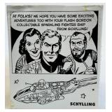 Flash Gordon Tin Toy - Schylling Rocket Fighter Ship With Box & COA