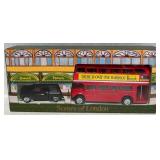 Die-Cast Harrods London Souvenir Bus & Taxi Set (Lot of 3)