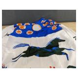 Open Front Top with Cloth Belt Horse Print - Size Women