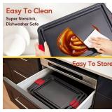 Carbon Steel Non-stick Kitchen Oven Baking Pan Set - 3 Sizes & Stackable - Brand New