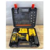 Lithium Electric Drill Driver Tool Kit with Bits & Sockets, 2 Batteries & Charger - Brand New