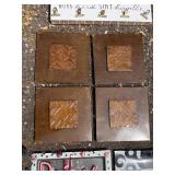 Brown Metal Tiles with Copper Inlay Wall Decor, Glass Believe dish, Note Holder, Glass dish *S