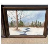 Original 16" x 22" Oil Landscape Painting and Framed Print *S