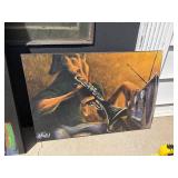 Abstract Jazz Paintings - Pair of Musical Instrument Scenes *S