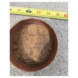 Straw Hat, Round Handmade Carved Bowl & Tooth Pendant Necklace *S
