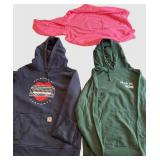 3 Girls Hooded Sweatshirts - Carhartt, Made for More and Pink Colored *S