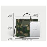 Green and Brown Camouflage Tote Purse 12.8" x 10.4" x 5.7" - Brand New