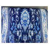 Blue and White Pattern Runner Rug 136" x 20" - Brand New
