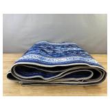 Blue and White Pattern Runner Rug 136" x 20" - Brand New