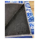 Blue and White Pattern Runner Rug 136" x 20" - Brand New