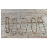 Gold Tone Anklet Bracelets, 5 Total - Brand New
