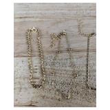 Gold Tone Anklet Bracelets, 5 Total - Brand New