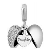 KunBead Daughter Heart Dangle Charm - Brand New