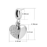 KunBead Daughter Heart Dangle Charm - Brand New