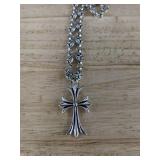 Silver-Tone Cross Necklace & Cremation Pendant Necklace - Brand New