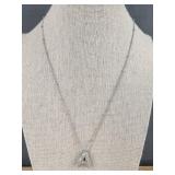 Bubble Letter "A" Necklace 18" Silver-Tone - Brand New