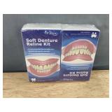 Professional Customfit Guard, Oralhoe Soft Denture Reline Kit, 2 Total & Cleaings Disposable Toothbrushes, 24 Total - Brand New