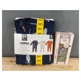 Members Mark Baby Organic Sleep and Play Size 6 Months, 3 Pack & BIBS Round Pacifiers Size 2, 2 Pack - Brand New