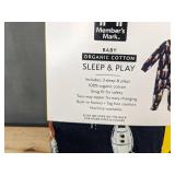 Members Mark Baby Organic Sleep and Play Size 6 Months, 3 Pack & BIBS Round Pacifiers Size 2, 2 Pack - Brand New