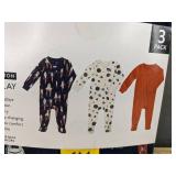 Members Mark Baby Organic Sleep and Play Size 6 Months, 3 Pack & BIBS Round Pacifiers Size 2, 2 Pack - Brand New