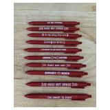 Drug-Free Message Pen Cards, 100 Total - Brand New