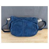 Rustic Town Blue Leather Purse 11" - Brand New