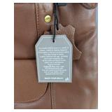 Valenchi Genuine Leather Large Capacity Shoulder Purse Brown - Brand New