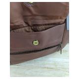 Valenchi Genuine Leather Large Capacity Shoulder Purse Brown - Brand New