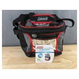 Coleman 24-Hour Cooler Lunch Bag, Grey Black Red - Brand New