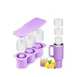 CAMYOL Silicone Ice Cube Tray Star Mold With Lid Purple - Brand New