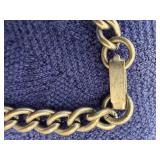 Turquoise-Inlay Ornate Chain Necklace with Clasp *S