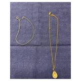 Gold-Tone Necklace & Bracelet *S