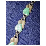 Sterling Silver Leaf Enamel Bracelet *S