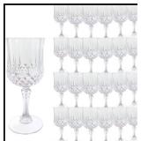 Vintage Style 7oz Plastic Wine Glasses, 24 Total - Brand New