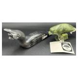Hand Made Canadian Inuk Eskimo SoapStone Art Animals - Polar Bear,Yak , Loon and Whale