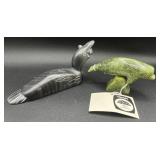 Hand Made Canadian Inuk Eskimo SoapStone Art Animals - Polar Bear,Yak , Loon and Whale