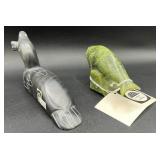Hand Made Canadian Inuk Eskimo SoapStone Art Animals - Polar Bear,Yak , Loon and Whale