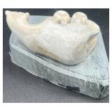 Hand Sculpted Inuit Eskimo Native American & Ultima Thula Greenland Carving of Bears and Stacked Stone with Jade and Nephrite