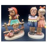 Goebel Hummel Figurines W. Germany - "Just Resting" and "Happy Birthday"