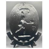Vintage Cast Iron "No Smoking" Wall Sign from Virginia Metalcrafters - Hand Cast & Hand Painted