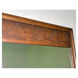 Broyhill Walnut Brasilia 9 Drawer Lowboy Dresser with Mirror