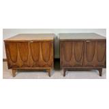 Pair of Broyhill Brasilia Walnut Nightstands